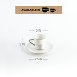 Naqsh - Espresso/Turkish Coffee Set (12-Pc)-White & Silver