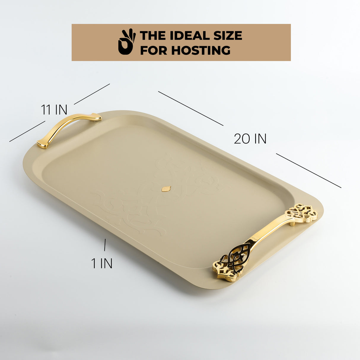 Naqsh - Serving Tray - Ivory & Gold