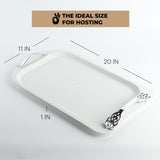 Naqsh - Serving Tray - White & Silver