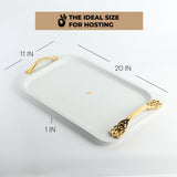 Naqsh - Serving Tray - White & Gold