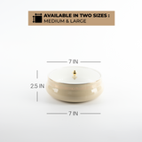 Naqsh - Medium Decorative Canister - Ivory& Gold