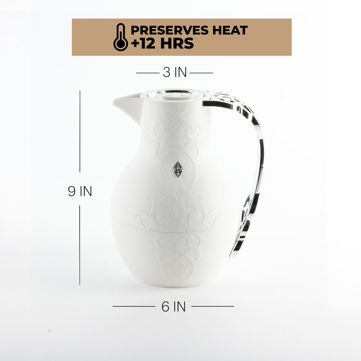 Naqsh - Vacuum Flask / Thermos - White & Silver