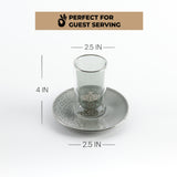 Naqsh - Tea Set (12-Pc) - Grey & Silver