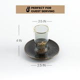 Naqsh - Tea Set (12-Pc) - Black & Gold