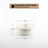 Naqsh - Medium Decorative Canister - White & Gold