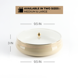 Naqsh - Large Decorative Canister - Ivory & Gold