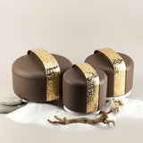 Noor - Termo para alimentos/servicio caliente (juego de 3) - Marrón y dorado