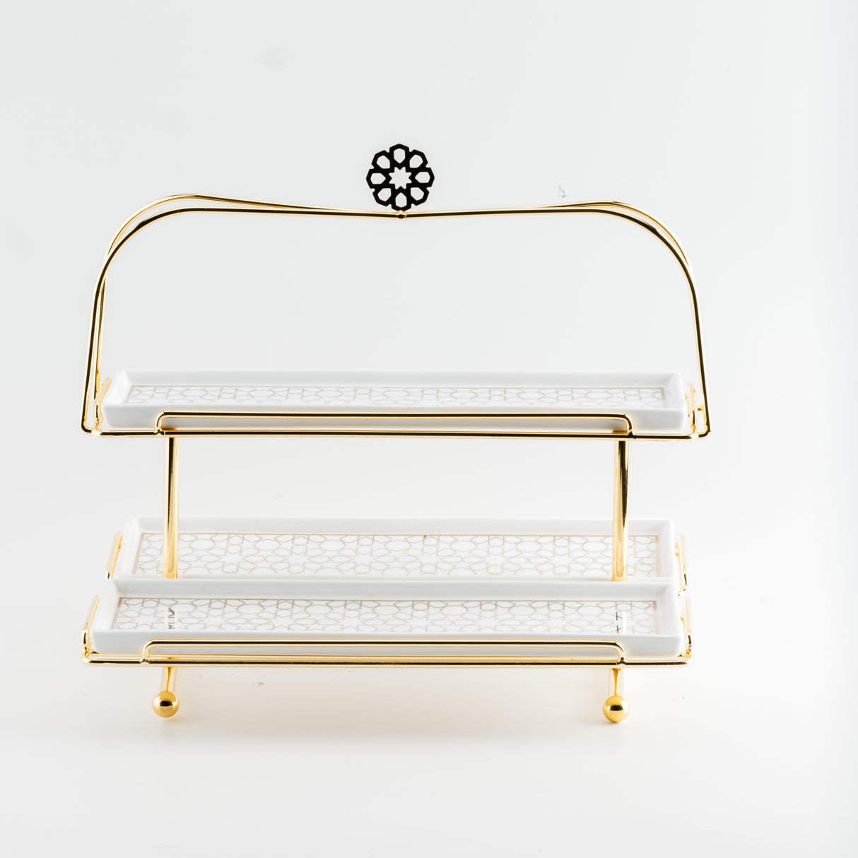 Limited Edition - Serving Tiered Platter - White & Gold