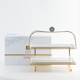 Limited Edition - Serving Tiered Platter - White & Gold
