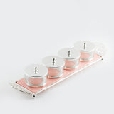 Limited Edition - Snack Serving set (4 Bowls)- Pink & Silver