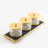 Limited Edition - Snack Serving set (3 Bowls)- Black & Gold