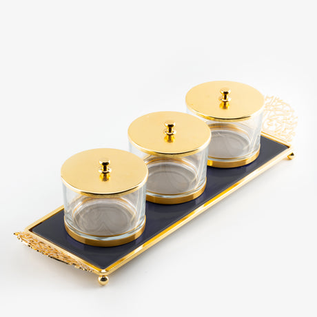 Limited Edition - Snack Serving set (3 Bowls)- Black & Gold