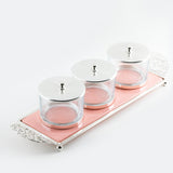 Limited Edition - Snack Serving set (3 Bowls)- Pink & Silver
