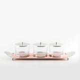 Limited Edition - Snack Serving set (3 Bowls)- Pink & Silver