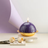 Exclusive - Medium Serving Platter with Porcelain Dome- Purple & Gold