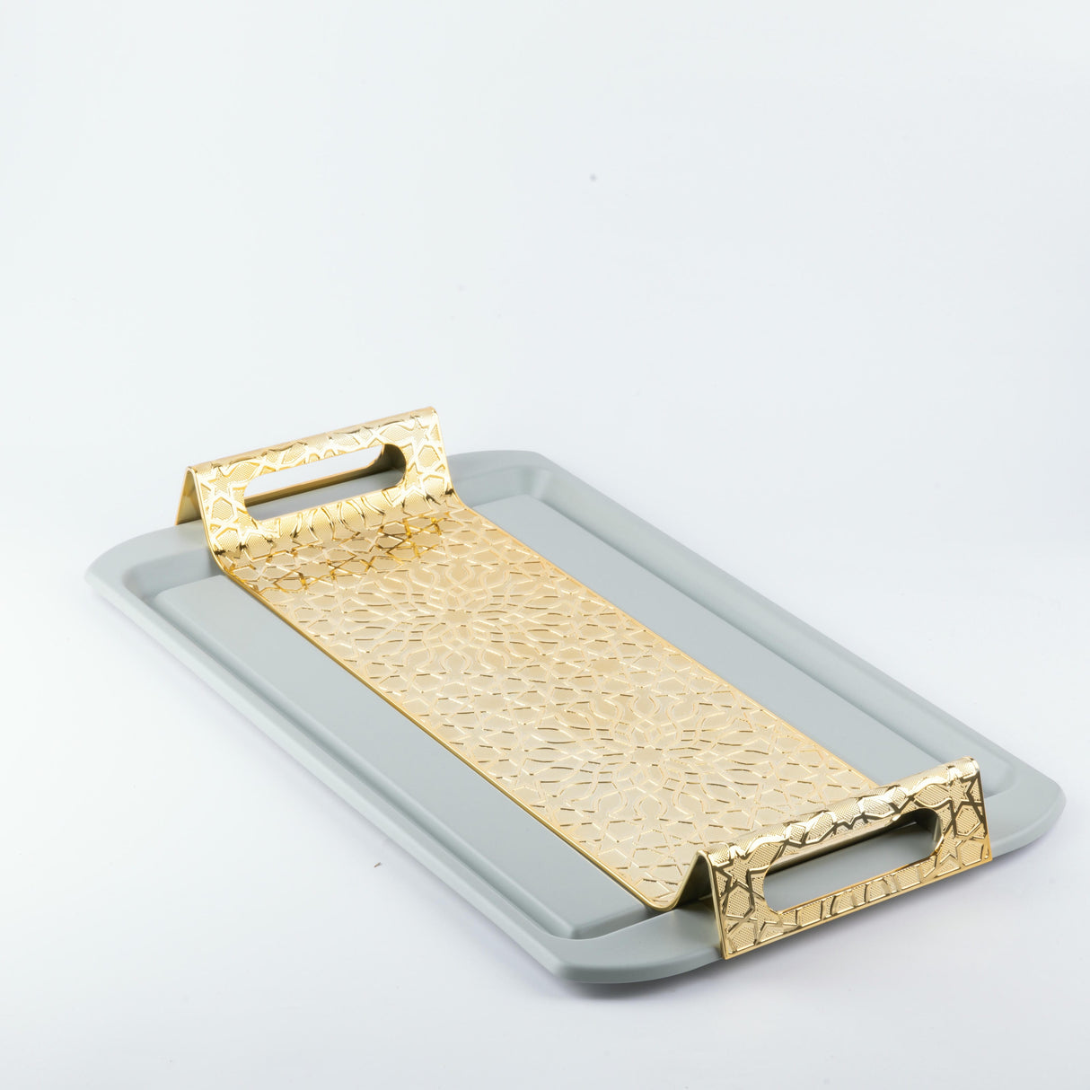 Asala - Serving Tray - Grey & Gold