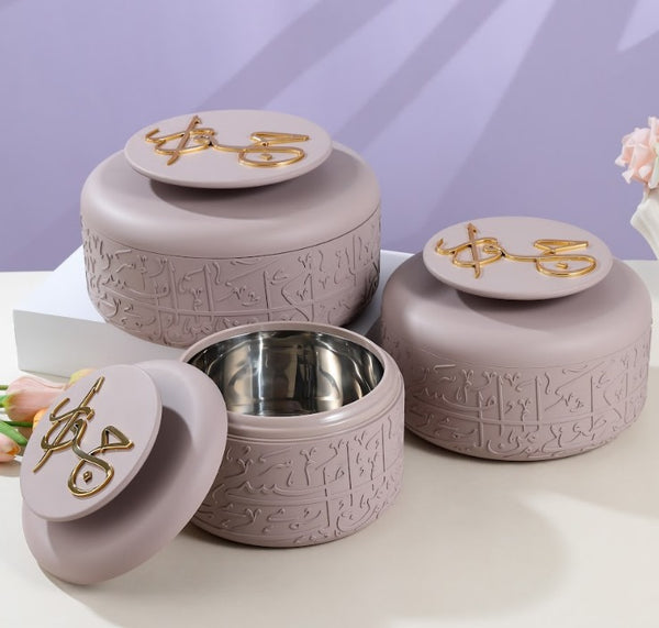 食器 GRUB et TORTUE Jiwar - Food Thermos/Warm Serv (Set of 3)- Lavender & Gold