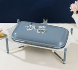 Jiwar - Medium Twin Candle Pyrex Chafer - Haze Blue & Silver