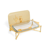 Jiwar - Large Twin Candle Pyrex Chafer - Ivory & Gold