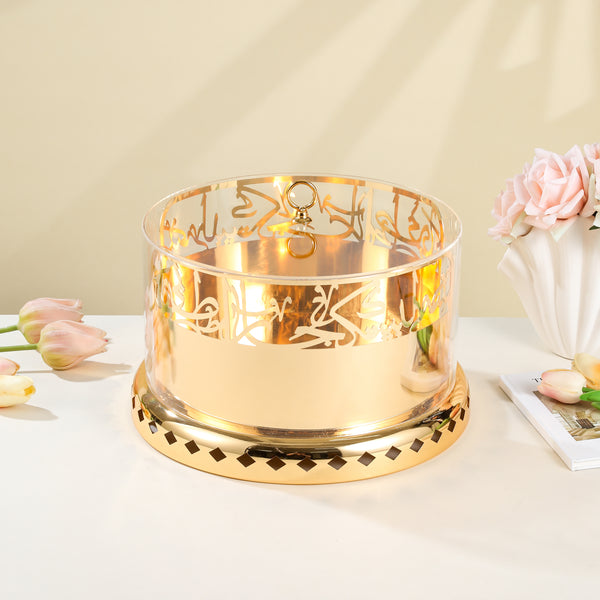 Jiwar - Large Sleek Plate Stand - Gold