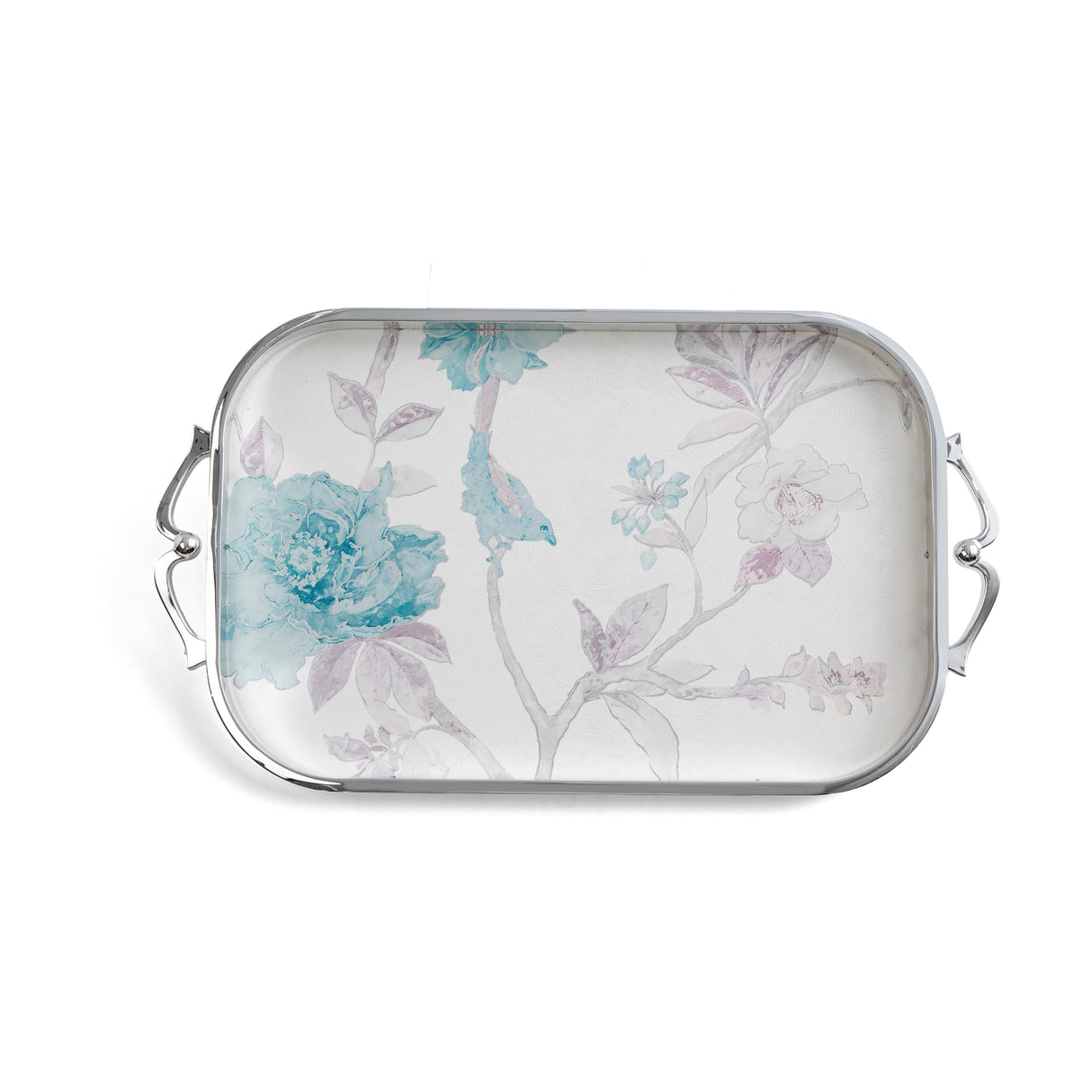 Khuzama - Serving Tray - Blue & Silver
