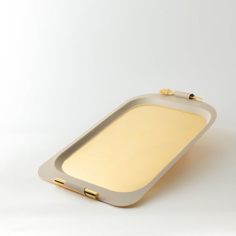 Mirral - Serving Tray - Beige & Gold