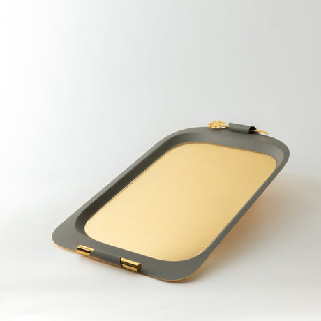 Mirral - Serving Tray - Grey & Gold