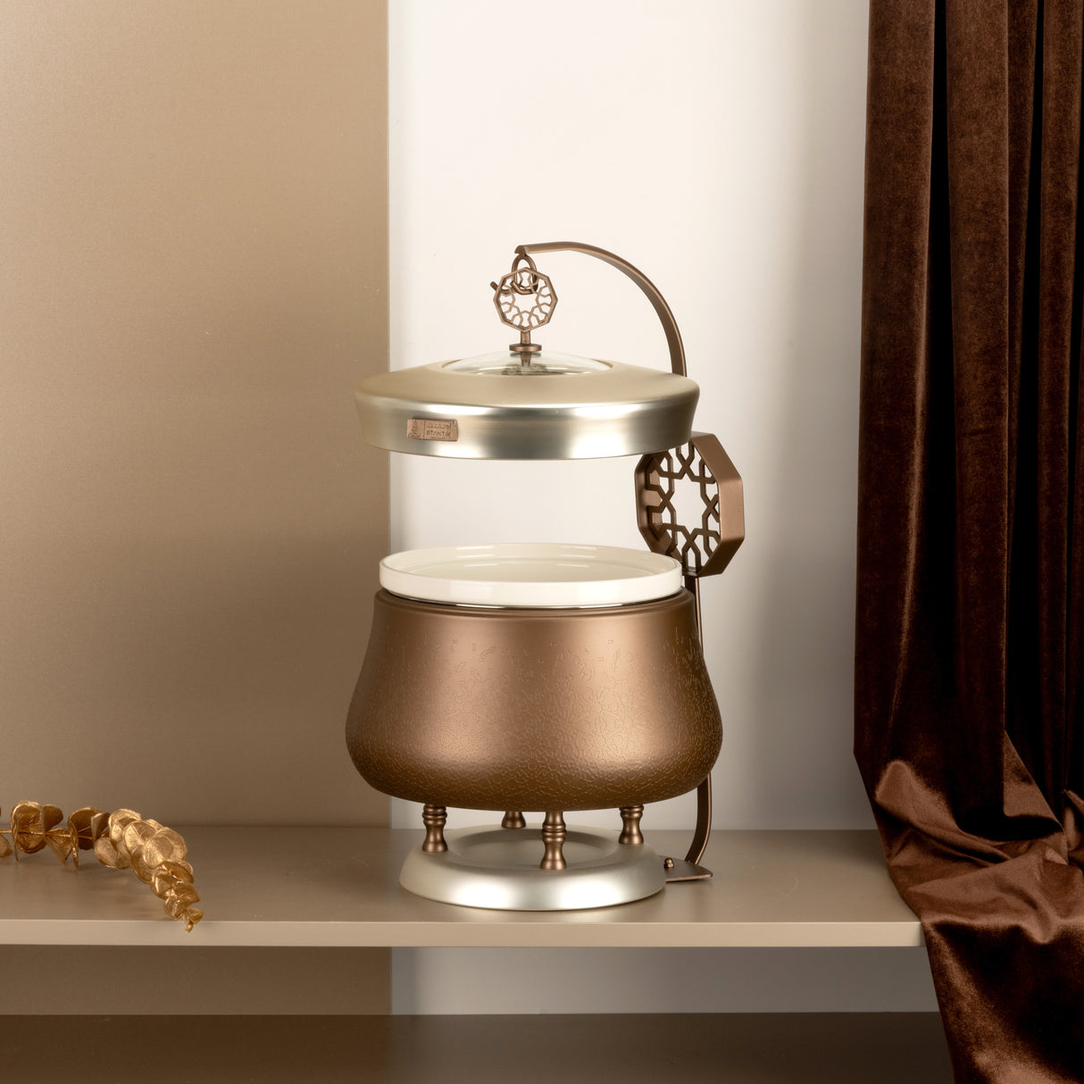 Nourhan -  2.5 Liters Chafer - Bronze & Silver