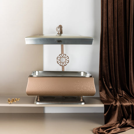 Nourhan -  6L Premium Rectangular Chafer - Bronze & Silver