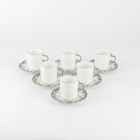 Nourhan - Espresso/Turkish Coffee Set (12-Pc) - Bronze & Silver