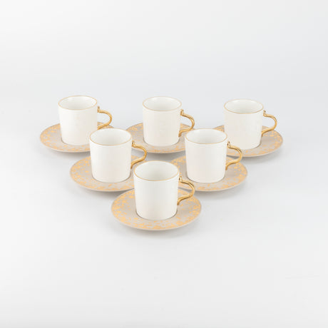 Nourhan - Espresso/Turkish Coffee Set (12-Pc) - Beige & Gold-2