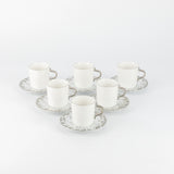 Nourhan - Espresso/Turkish Coffee Set (12-Pc) - Silver