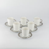 Nourhan - Cappuccino Set (12-Pc) - Bronze & Silver