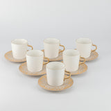 Nourhan - Cappuccino Set (12-Pc) - Gold & Beige