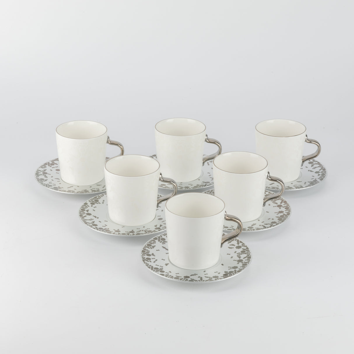 Nourhan - Cappuccino Set (12-Pc) - Silver