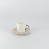 Nourhan - Cappuccino Set (12-Pc)  - Beige & Silver
