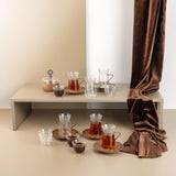 Nourhan -  Tea Set (19-Pc) - Black Walnut