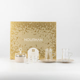 Nourhan -  Tea Set (19-Pc) - Beige & Silver