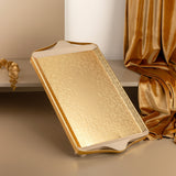 Nourhan- Serving Tray - Gold & Beige -2
