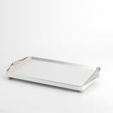 Nourhan- Serving Tray - Matt silver & beige