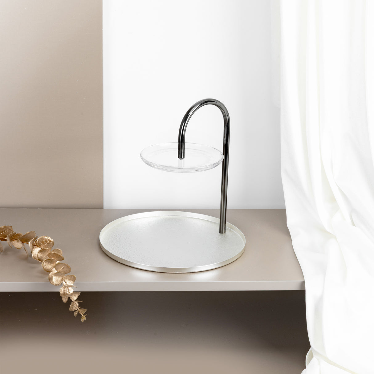 Nourhan - 2 Tier Plate - Silver