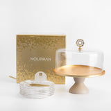 Nourhan - Cake Set (9-Pc) - Matt Gold & Beige
