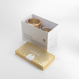 Nourhan - Dual Bowl Serving Set - Gold & Beige