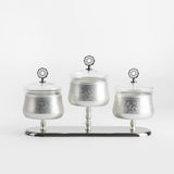 Nourhan - Triple Bowl Serving Set - Silver