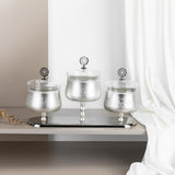 Nourhan - Triple Bowl Serving Set - Silver