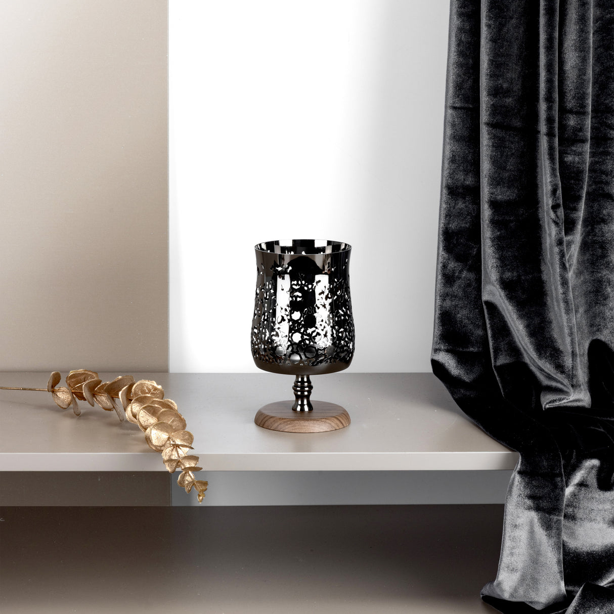 Nourhan - Medium Candle Holder - Black Walnut