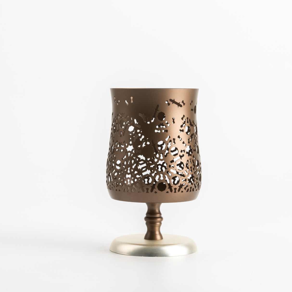 Nourhan - Large Candle Holder - Bronze & Silver