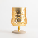 Nourhan - Large Candle Holder  - Gold & Beige