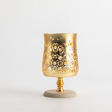 Nourhan - Large Candle Holder  - Gold & Beige