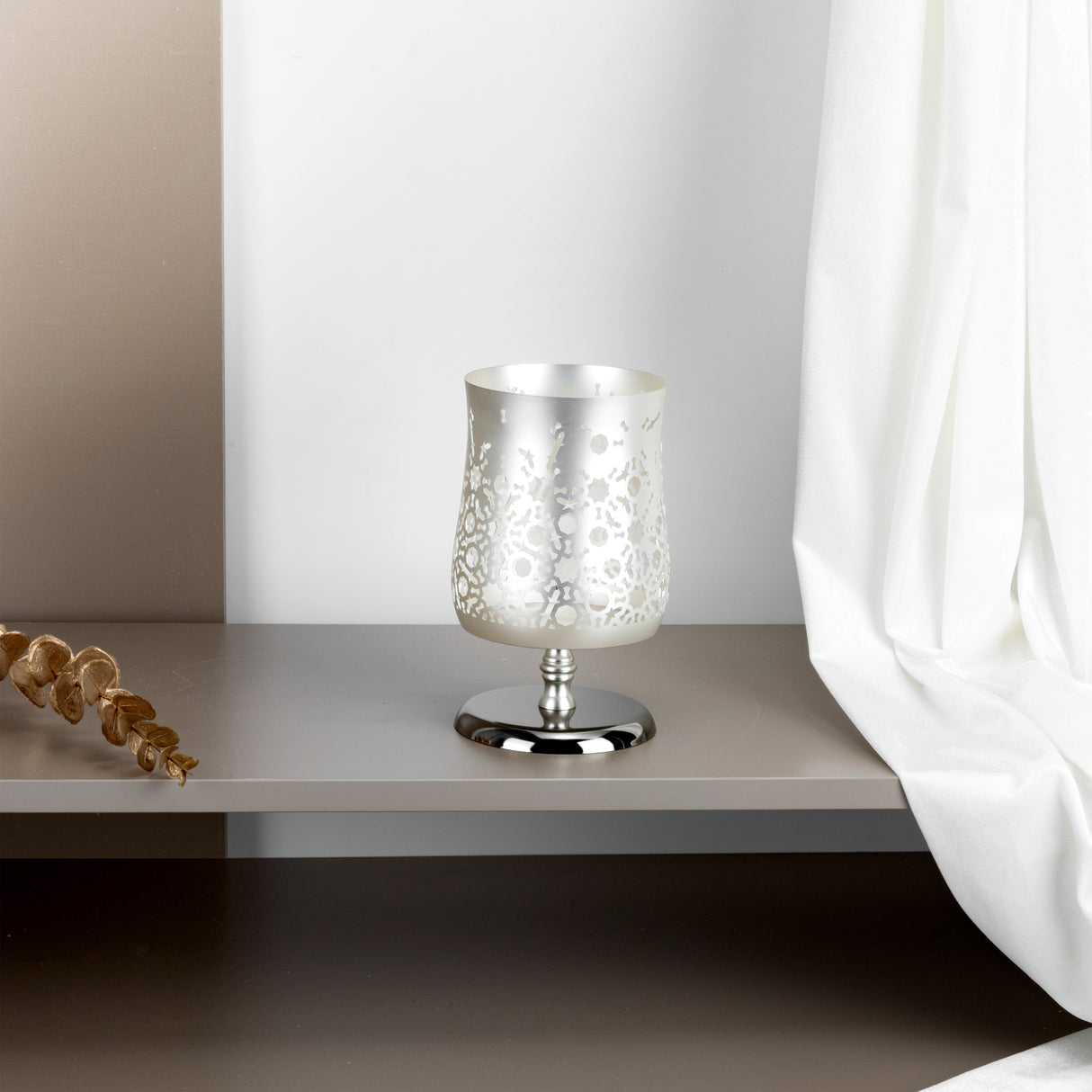 Nourhan - Large Candle Holder - Silver